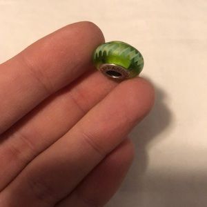Pandora Green Spacer Charm Murano